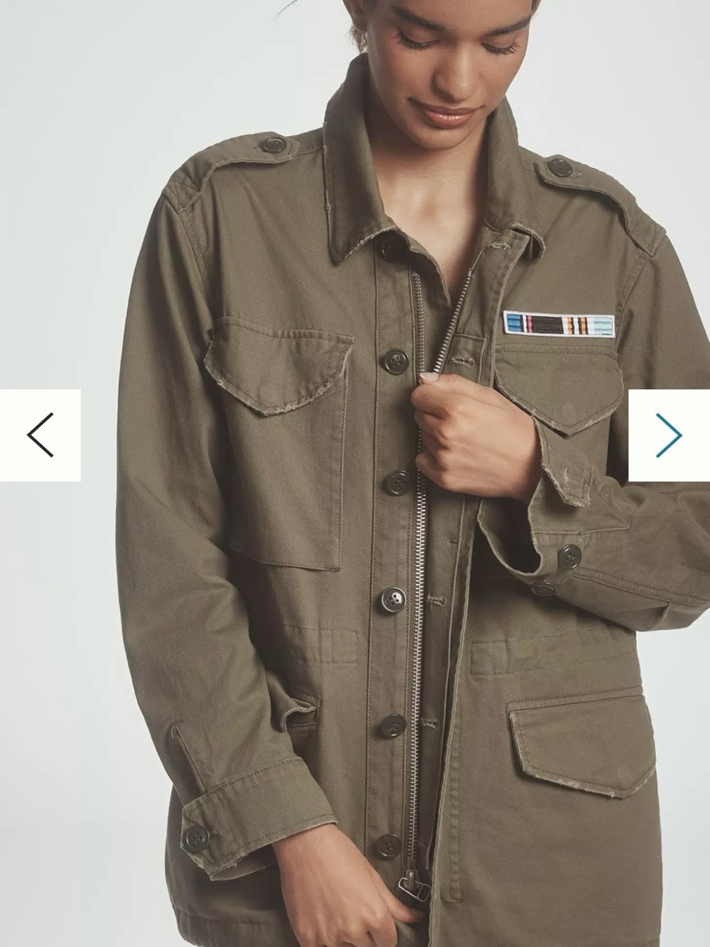 Pilcro Olive Green Military Field Jacket